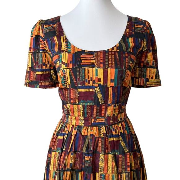 ModCloth Large Dress Cotton Retro 50s Swing Library Book Lover Gift RARE Pinup - Picture 1 of 16